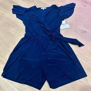 Tash + Sophie Navy Blue Wrap Romper